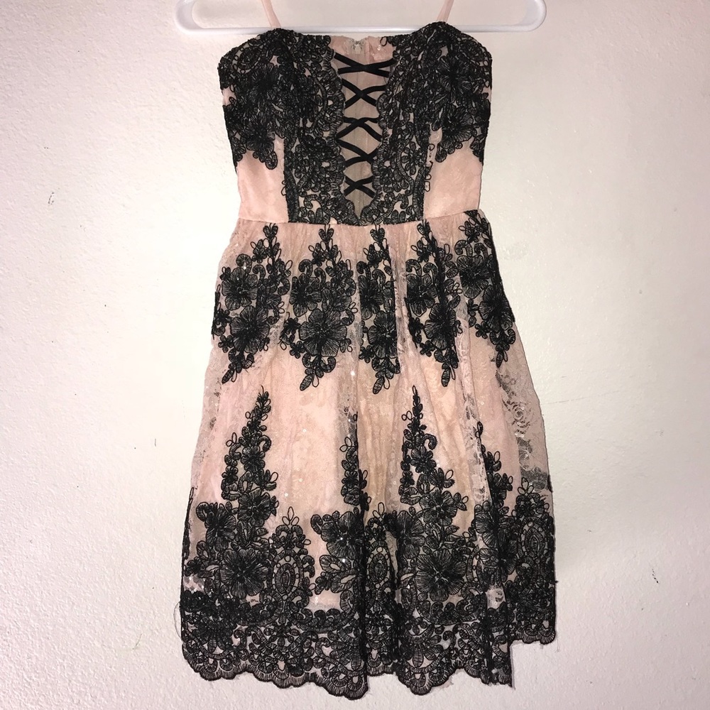 Pink and Black Lacy Dress